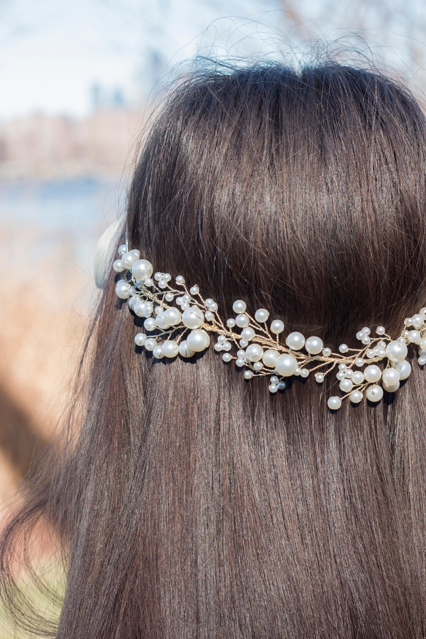 Pearl - Crystal Beads Hairpiece