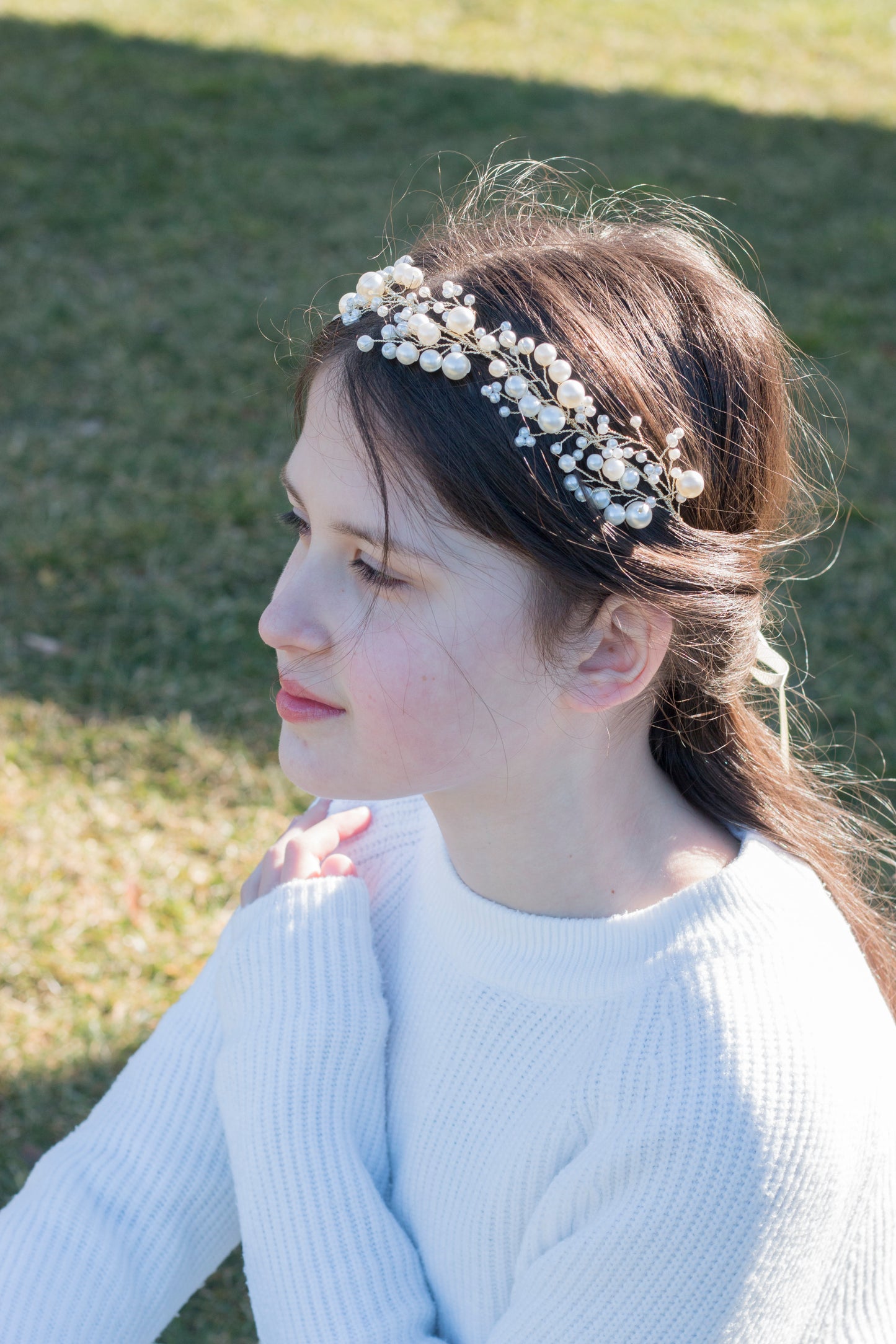Pearl - Crystal Beads Hairpiece