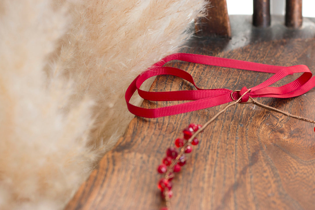 Ruby Red - Crystal Beads Hairpiece