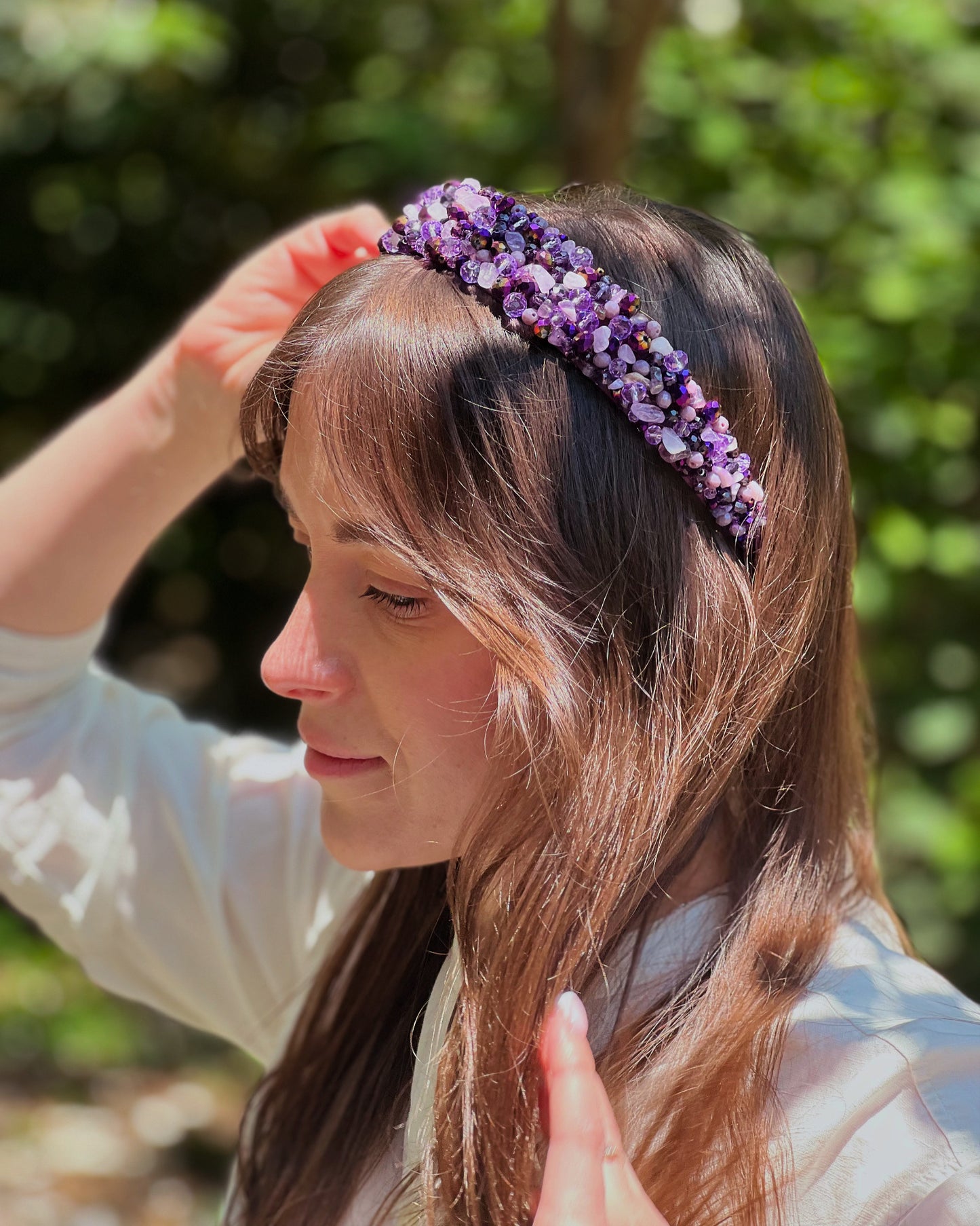 Lavender - Crystal Beads Headband