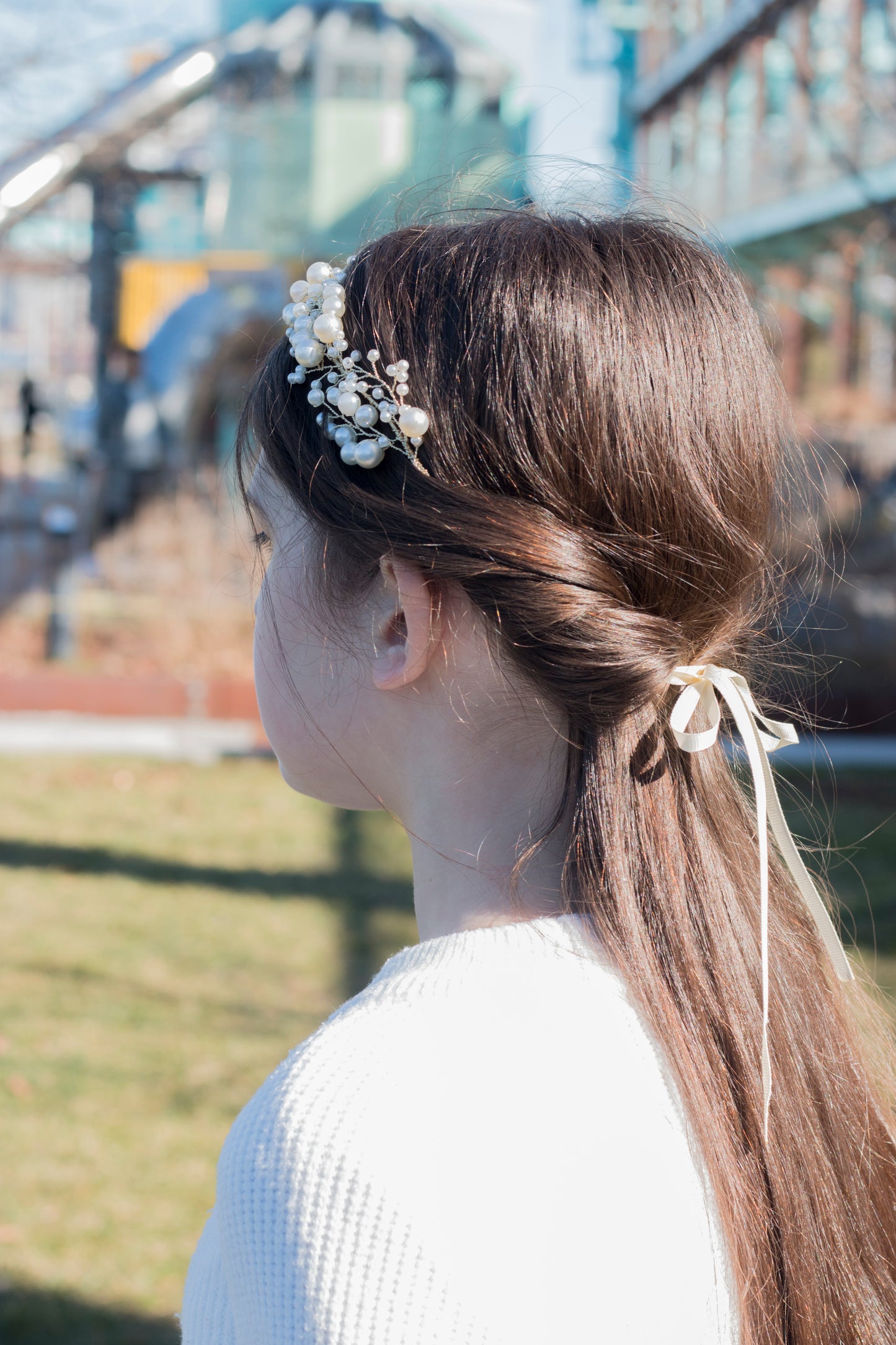 Pearl - Crystal Beads Hairpiece