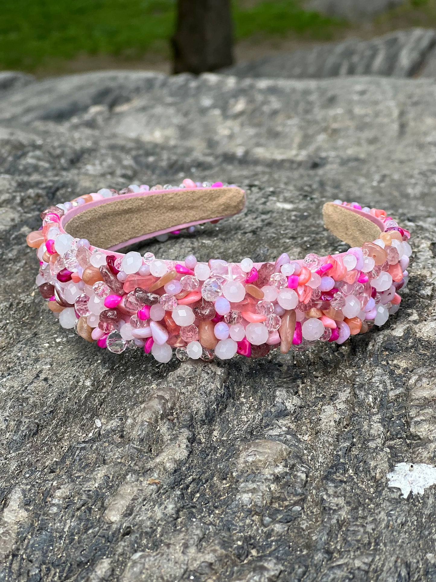 Pink - Crystal Beads Headband
