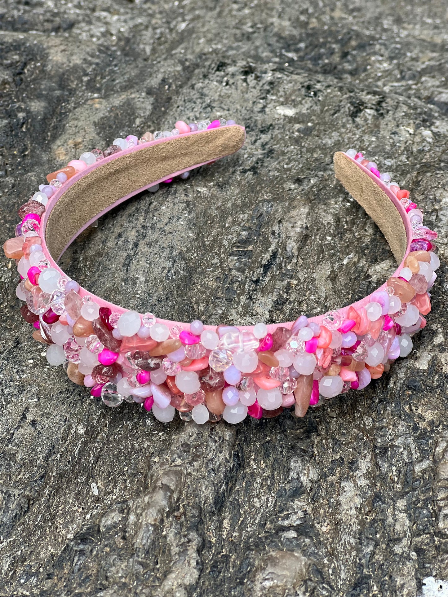 Pink - Crystal Beads Headband